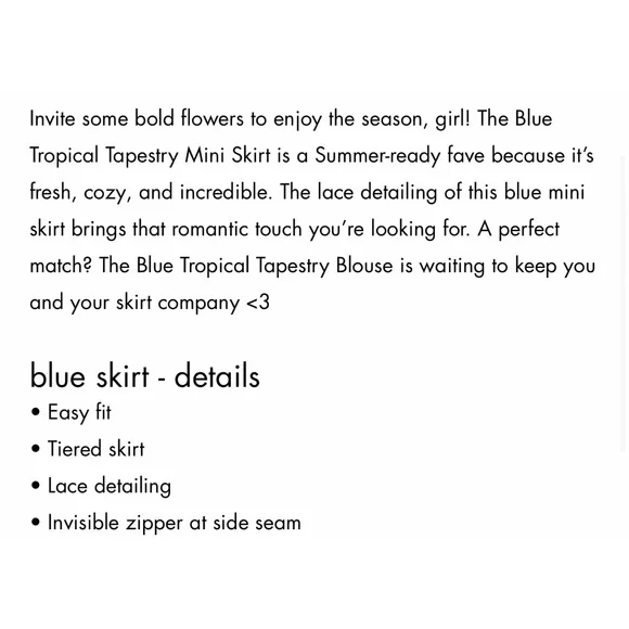 FARM Rio Blue Tropical Tapestry Mini Skirt NWT SZ XL - Picture 15 of 16